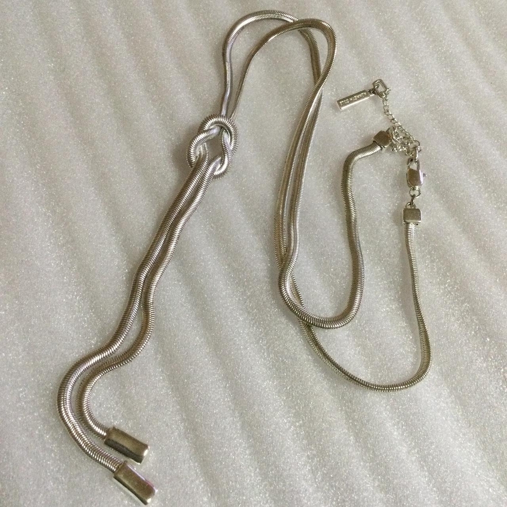 Elegant Silver Knot Necklace